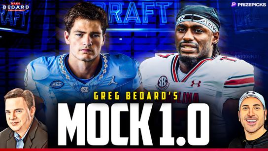 .@PrizePicks Bedard Patriots Podcast: Dueling mock drafts - who are Pats taking with first 2 picks? taken at BSJ Headquarters (Patriots)